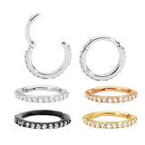 Surgical Steel Zircon Septum Clicker Nose Ring Body Piercing
