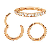 Surgical Steel Zircon Septum Clicker Nose Ring Body Piercing
