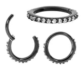 Surgical Steel Zircon Septum Clicker Nose Ring Body Piercing