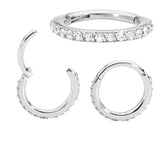 Surgical Steel Zircon Septum Clicker Nose Ring Body Piercing