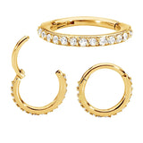 Surgical Steel Zircon Septum Clicker Nose Ring Body Piercing