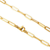 Stainless Steel Flat Cable Link Chain Necklace 4mm Hip Hop Men Women