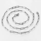 Stainless Steel Flat Cable Link Chain Necklace 4mm Hip Hop Men Women