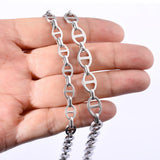 6mm 8mm Stainless Steel Chain Necklace Hip Hop Punk Jewelry