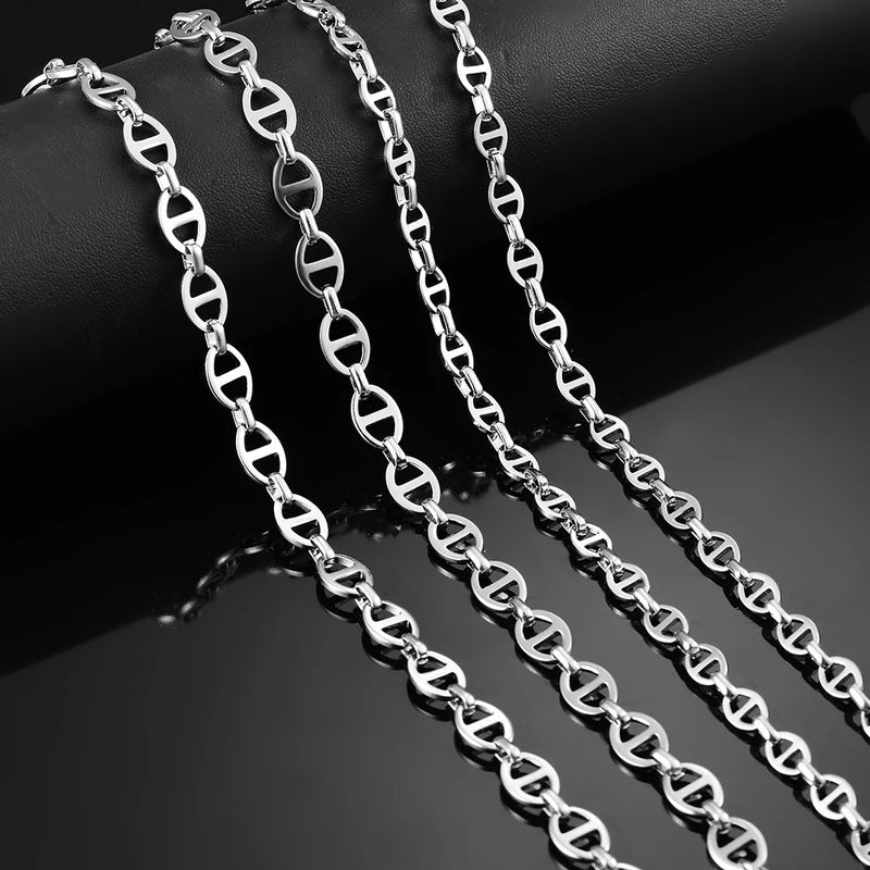 6mm 8mm Stainless Steel Chain Necklace Hip Hop Punk Jewelry