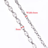 6mm 8mm Stainless Steel Chain Necklace Hip Hop Punk Jewelry