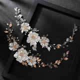 Women Pearl Flower Head Jewelry Tiara Wedding Headband