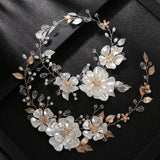 Women Pearl Flower Head Jewelry Tiara Wedding Headband