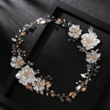 Women Pearl Flower Head Jewelry Tiara Wedding Headband