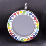 Y2K Sweet Love Round Photo Memory Floating Locket Pendant