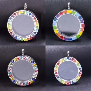 Y2K Sweet Love Round Photo Memory Floating Locket Pendant