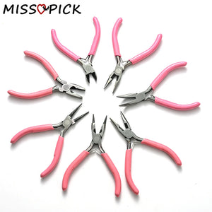 10-12cm Pink Stainless Steel Needle Nose Pliers Punch Pliers Jewelry Making