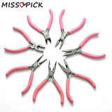 10-12cm Pink Stainless Steel Needle Nose Pliers Punch Pliers Jewelry Making