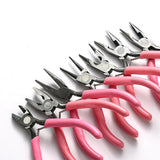 10-12cm Pink Stainless Steel Needle Nose Pliers Punch Pliers Jewelry Making