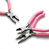 10-12cm Pink Stainless Steel Needle Nose Pliers Punch Pliers Jewelry Making