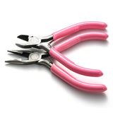 10-12cm Pink Stainless Steel Needle Nose Pliers Punch Pliers Jewelry Making