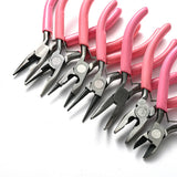 10-12cm Pink Stainless Steel Needle Nose Pliers Punch Pliers Jewelry Making