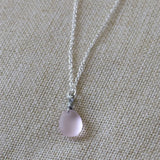 Sea Glass Necklace with Silver Pendant Beach Boho Jewelry
