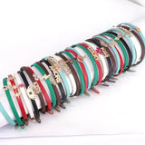 Sheep Leather Bracelet with CZ Charms, Micro Pave DIY Bangles