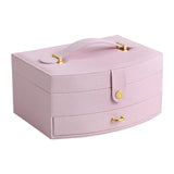 Double-layer Lockable Jewelry Storage Box Drawer Necklace Bracelet Organizer