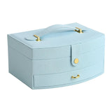 Double-layer Lockable Jewelry Storage Box Drawer Necklace Bracelet Organizer