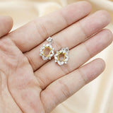 6x8MM Flower Oval Prong Bezel 925 Silver Pendant Blank Settings