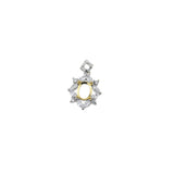 6x8MM Flower Oval Prong Bezel 925 Silver Pendant Blank Settings