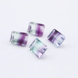 6x8MM Green Purple Fluorite Rectangular Emerald Cut Loose Gemstone
