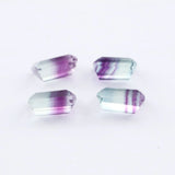 6x8MM Green Purple Fluorite Rectangular Emerald Cut Loose Gemstone