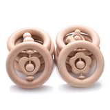 80mm Wooden Baby Teether Circle Beech Wood Rodent Teething Soother