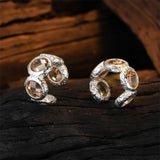 925 Sterling Silver Zircon Ear Clip, No Piercing, Wedding Jewelry