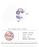 925 Sterling Silver Zircon Ear Clip, No Piercing, Wedding Jewelry