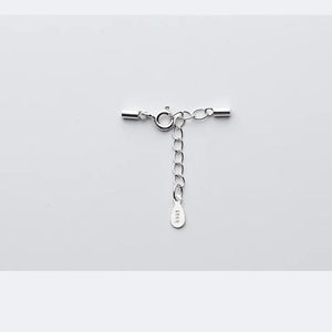 925 Sterling Silver Leather Cord End Clasps with Lobster Chain for DIY Jewelry
