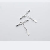 925 Sterling Silver Leather Cord End Clasps with Lobster Chain for DIY Jewelry