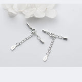925 Sterling Silver Leather Cord End Clasps with Lobster Chain for DIY Jewelry