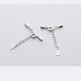 925 Sterling Silver Leather Cord End Clasps with Lobster Chain for DIY Jewelry
