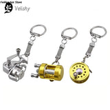 Alloy Fishing Reel Drum Pendant Keychain Outdoor Fishing Tackle