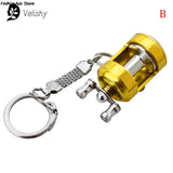 Alloy Fishing Reel Drum Pendant Keychain Outdoor Fishing Tackle