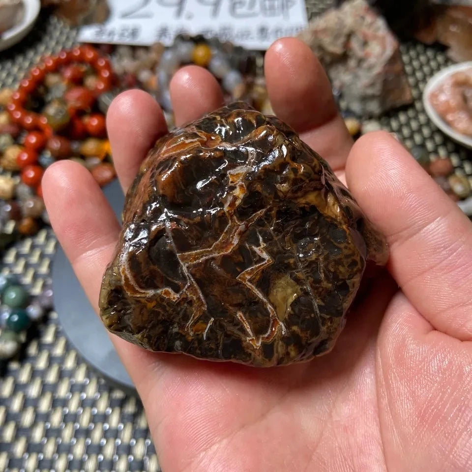 1Pcs Alxa Gobi Stone Unique Shape Agate Jade Stone