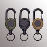 Anti-theft Metal Buckle Elastic Keychain Retractable Key Ring Yoyo