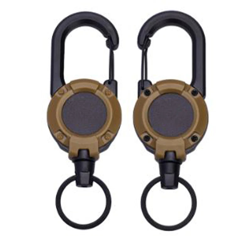 Anti-theft Metal Buckle Elastic Keychain Retractable Key Ring Yoyo
