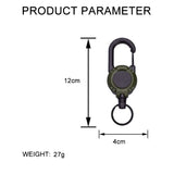 Anti-theft Metal Buckle Elastic Keychain Retractable Key Ring Yoyo
