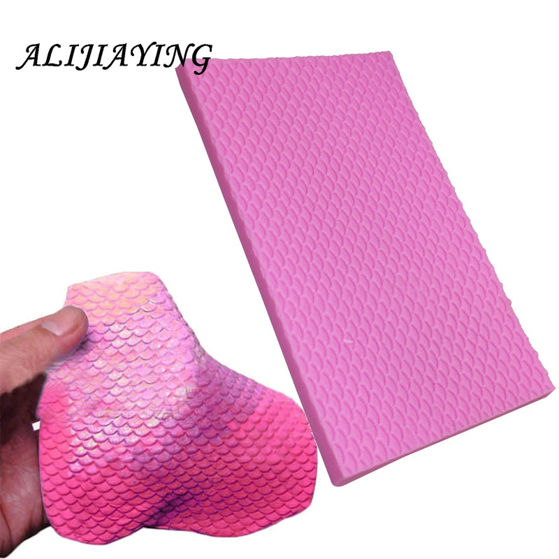 Mermaid Fish Scale Silicone Mold DIY Fondant Embosser Cake Mold D0809