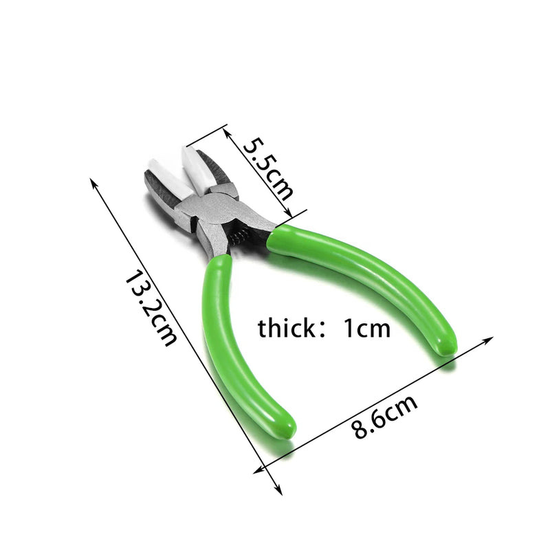 Carbon Steel Flat Nose Beading Pliers Short Chain-Nose Polishing Craft Tools