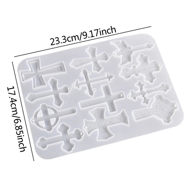 Cross Pendant Resin Mold Keychain Silicone Mould DIY Jewelry Making