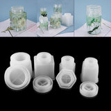 1Pcs Crystal Epoxy Resin Mold Bottle Storage Cube Round Column Box DIY