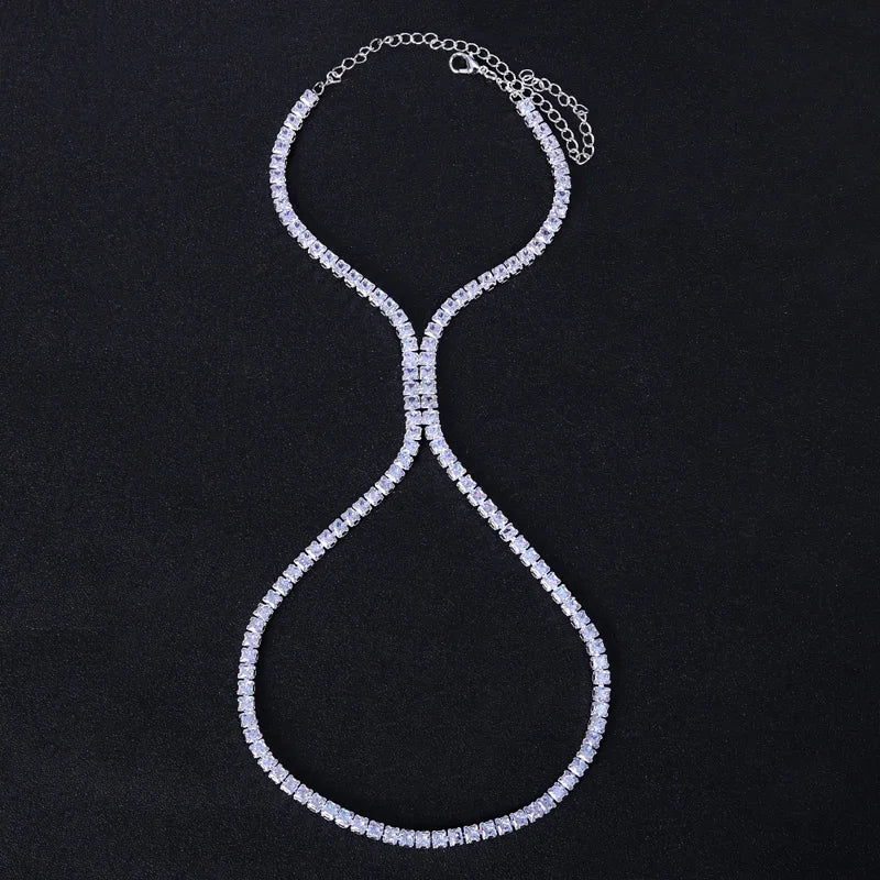 CZ High Heel Anklet for Women Leg Chain Beach Foot Sandals