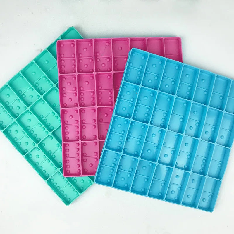 1Pcs DIY Crystal Epoxy Resin Game Mold Dominoes Silicone Mould