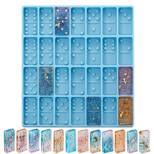 1Pcs DIY Crystal Epoxy Resin Game Mold Dominoes Silicone Mould