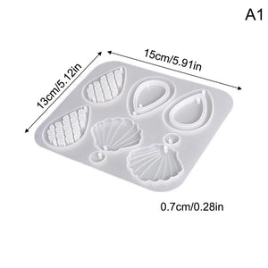 Epoxy Resin Mold for Earrings & Pendants - Water Drops, Shells, Fish